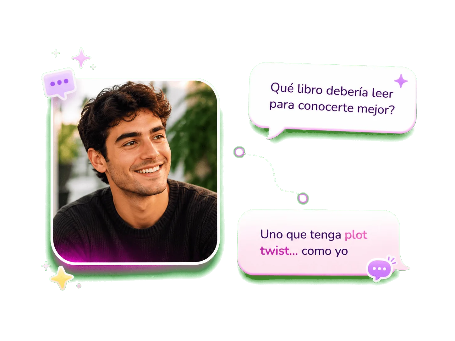 Conversación en una app de citas con plot twist