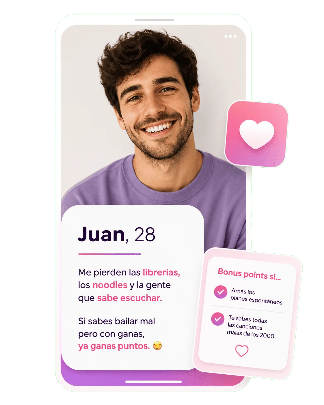 Ejemplo de perfil en app de citas